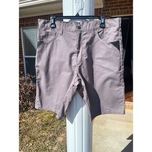 Dickies Men's Chino Shorts 36 Purple Polyester Logo Mid Rise Flat Front 5-Pocket